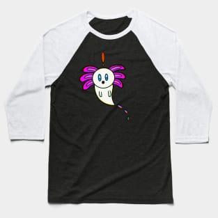 Axolotl Ghost Halloween Trick Or Treat Baseball T-Shirt